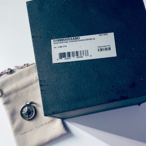 David Yurman Sterling Silver Maritime Compass Amulet with Black Diamond